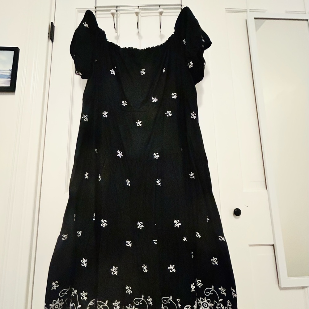Lane Bryant Elegant Black Floral Dress